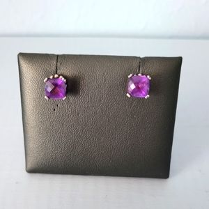 LAGOS Sterling Silver Amethyst Stud Earrings